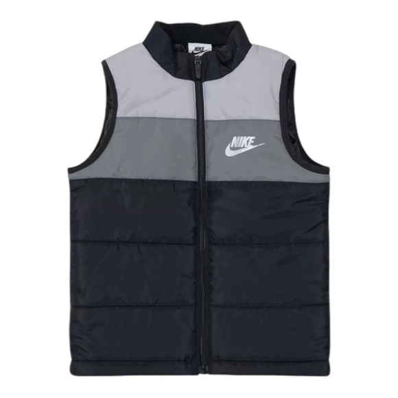 Nike Swoosh Color-block Grey Black Puffer Vest Baby Boy 24 Month‎ - Picture 1 of 7